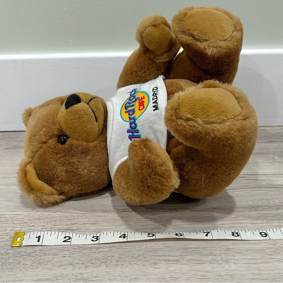 Vintage 1999 Hard Rock Cafe Madrid Teddy Bear Herrington Stuffed Plush Brown - Picture 8 of 8